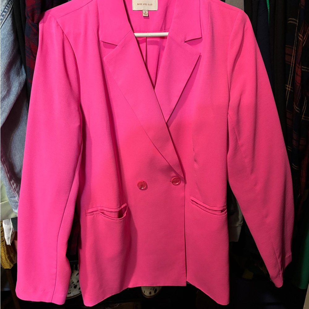 Skies Are Blue Vibrant Pink Blazer